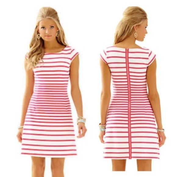 Lilly Pulitzer Dresses & Skirts - Lilly Pulitzer NWT Pink and White Stripe Zippered Mini Dress Size XL